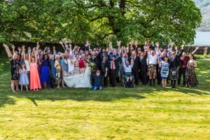 large wedding group photo