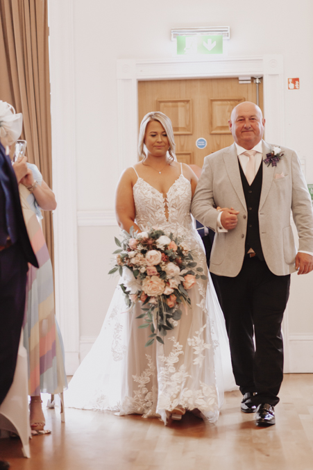 Father of the Bride walks daughter down the aisle at Campbeltown Town Hall